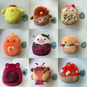 9PCS Squishmallows Bundle 8” Assorted Plushies W/ Tags: Food, Animals, Sanrio